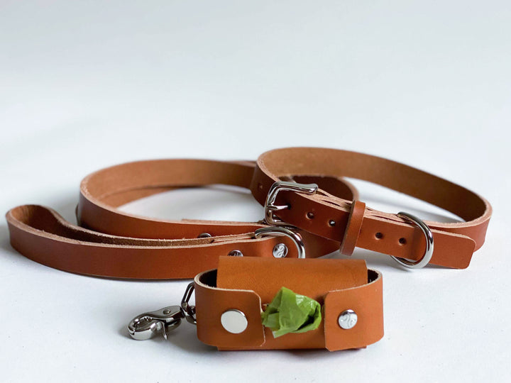 Leather Pet Waste Bag Dispenser