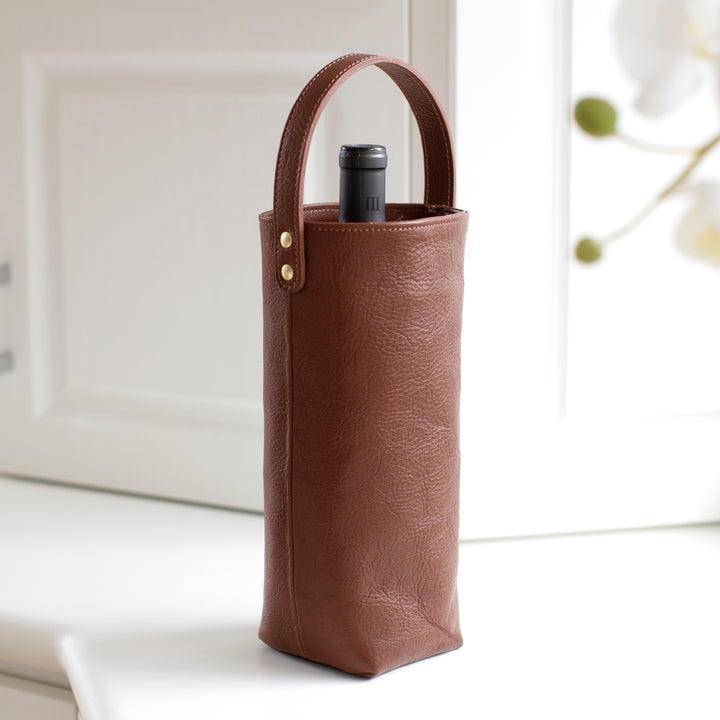 Personalized Leather Wine Carrier