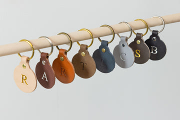 Personalized Leather Circle Key Fob