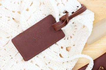 Personalized Sewn Leather Luggage Tag