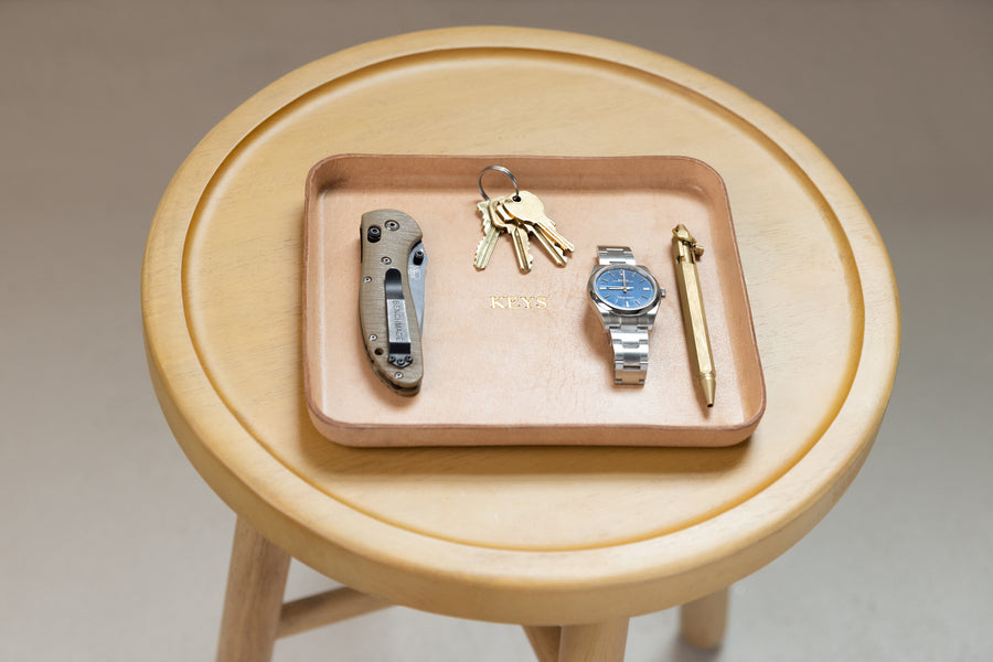 Molded Leather Valet Tray