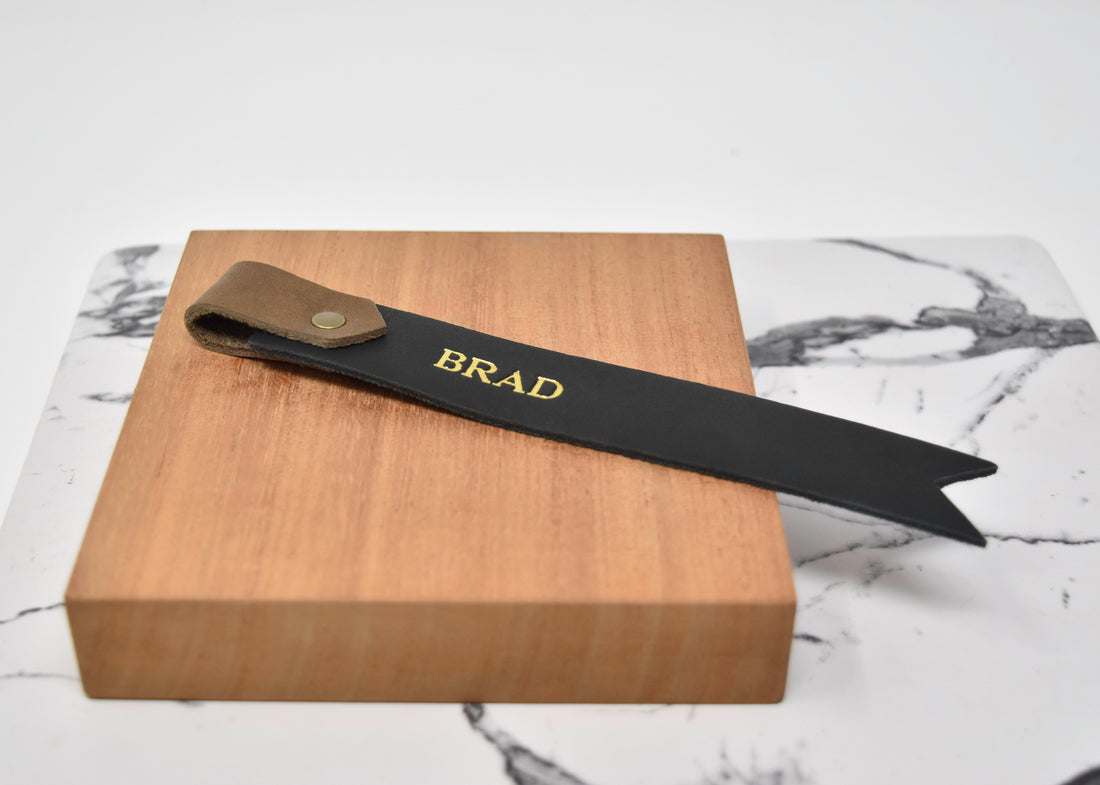 Two-Tone Personalized Leather Bookmark