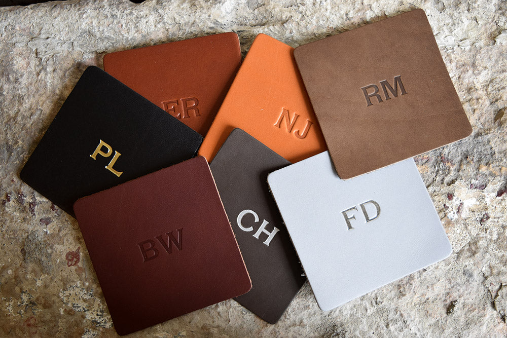 Custom Leather Square Coasters