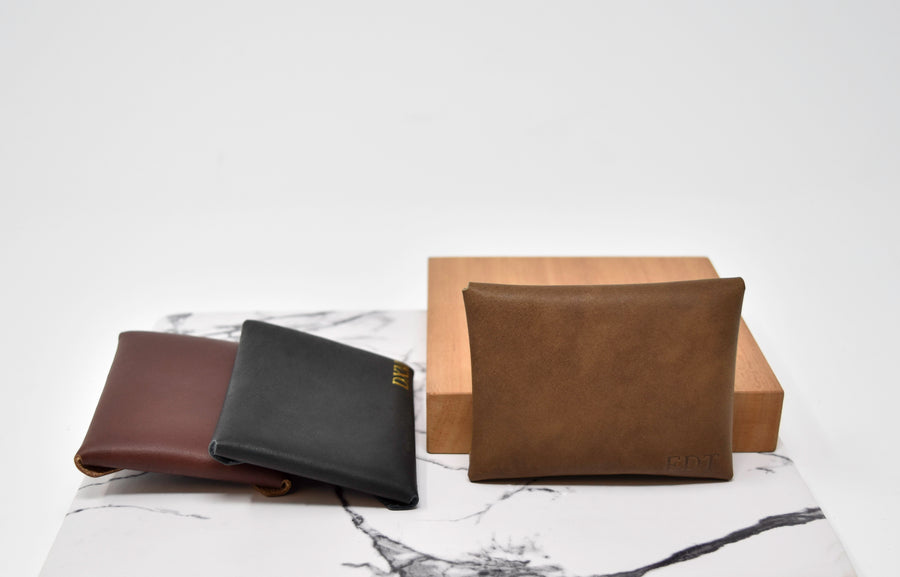 Personalized Leather Snap Card Wallet
