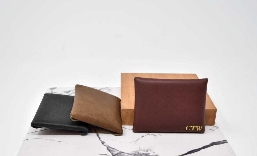 Personalized Leather Snap Card Wallet