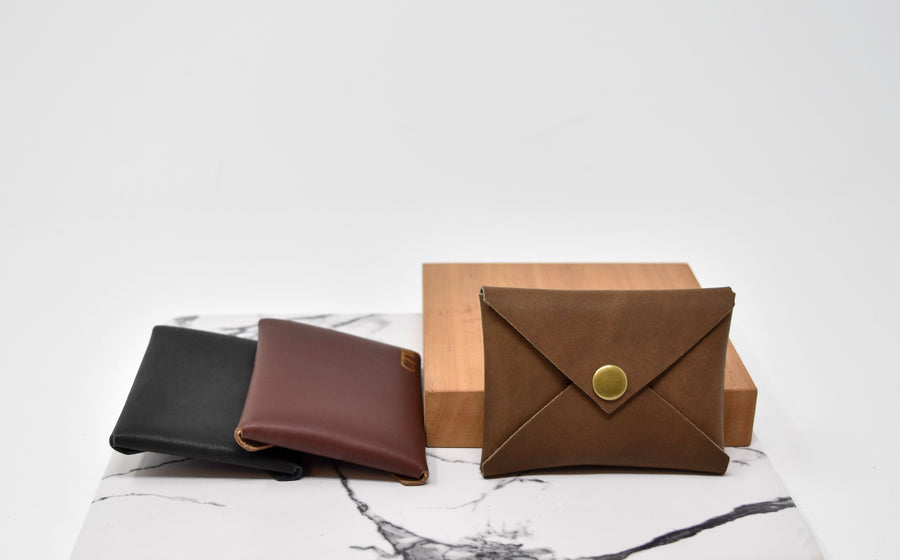 Personalized Leather Snap Card Wallet