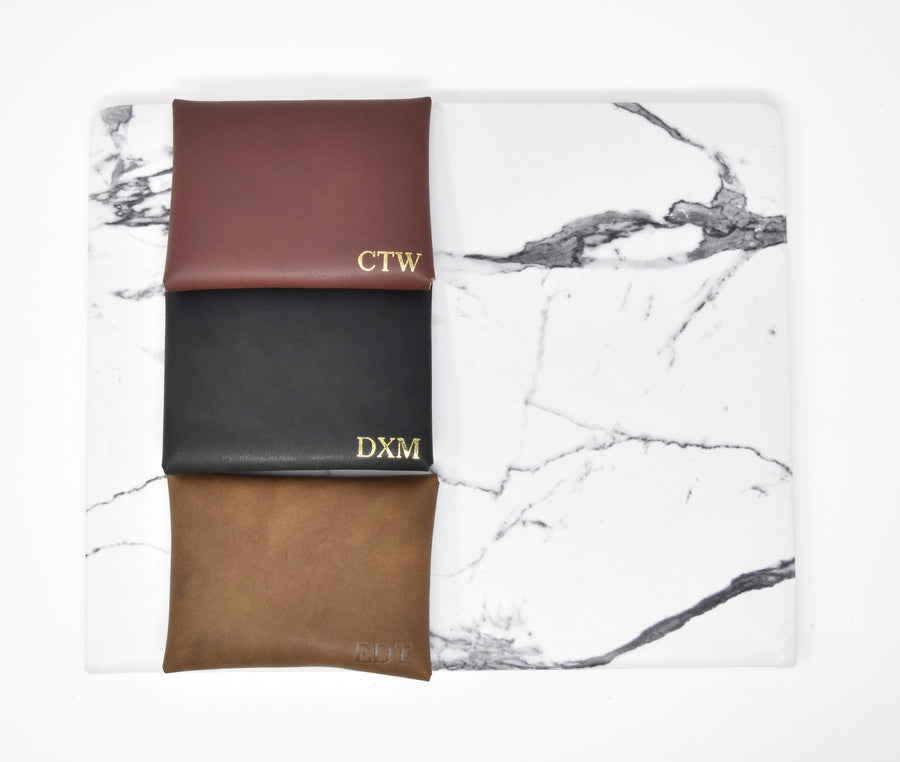 Personalized Leather Snap Card Wallet
