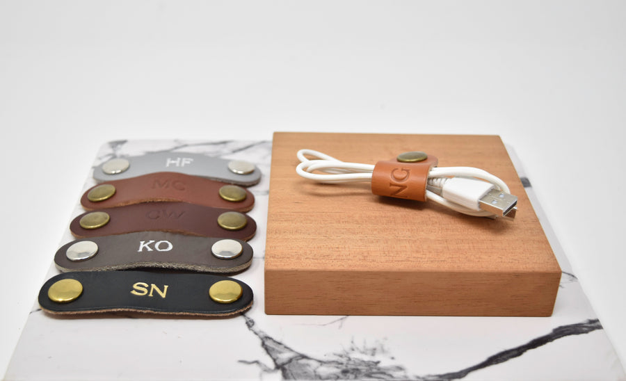 Personalized Leather Cord Keeper