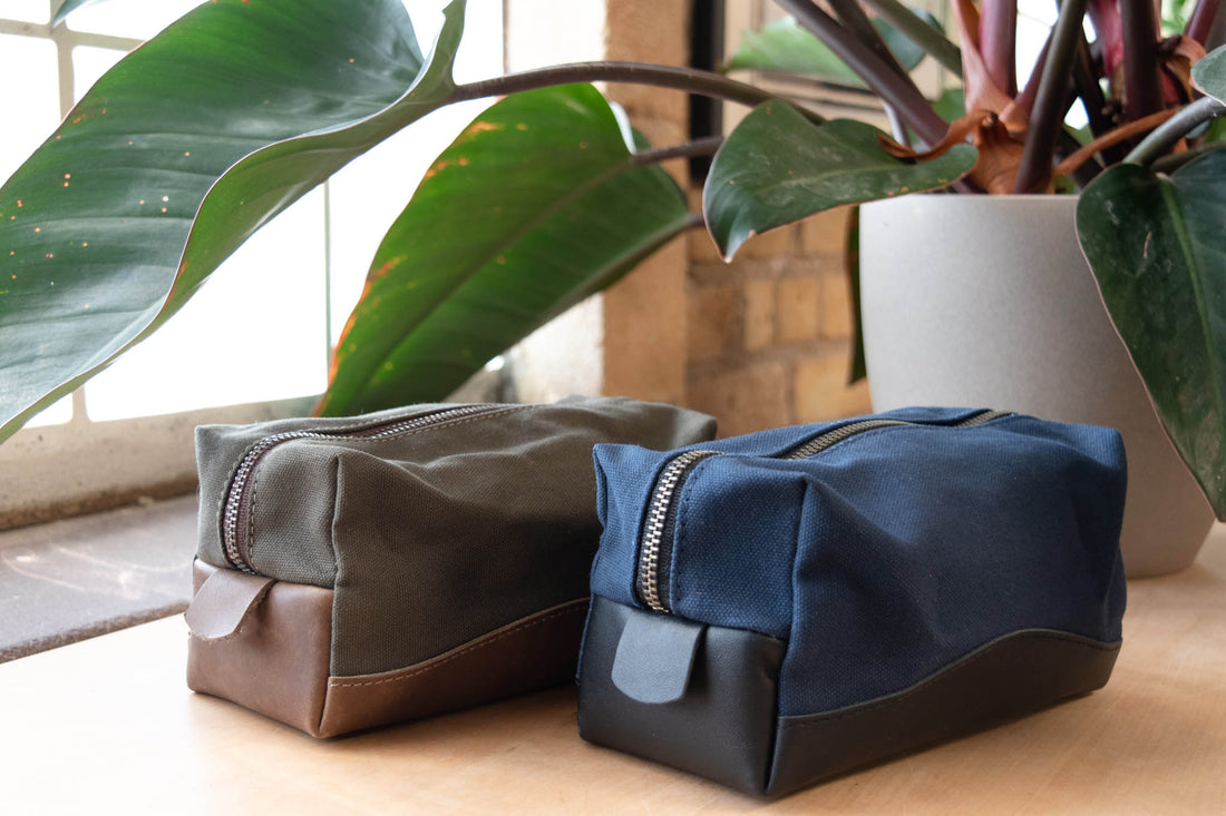 Personalized Canvas and Leather Dopp Kit