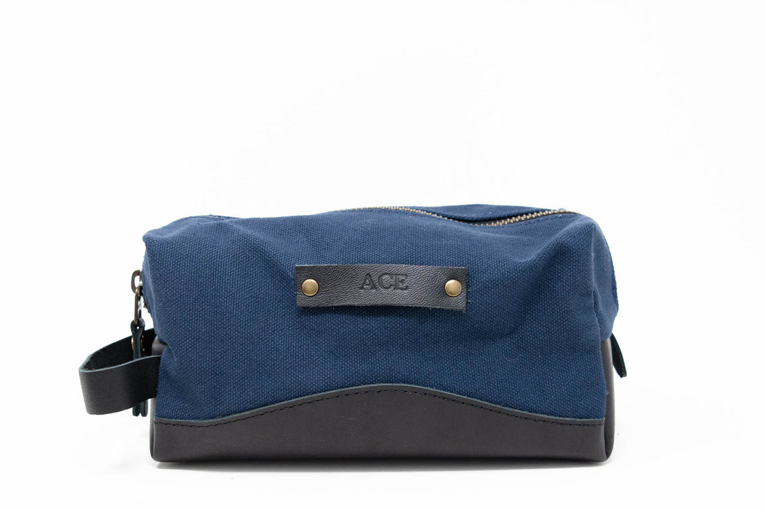 Personalized Canvas and Leather Dopp Kit