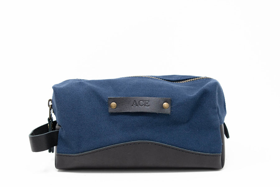 Personalized Canvas and Leather Dopp Kit