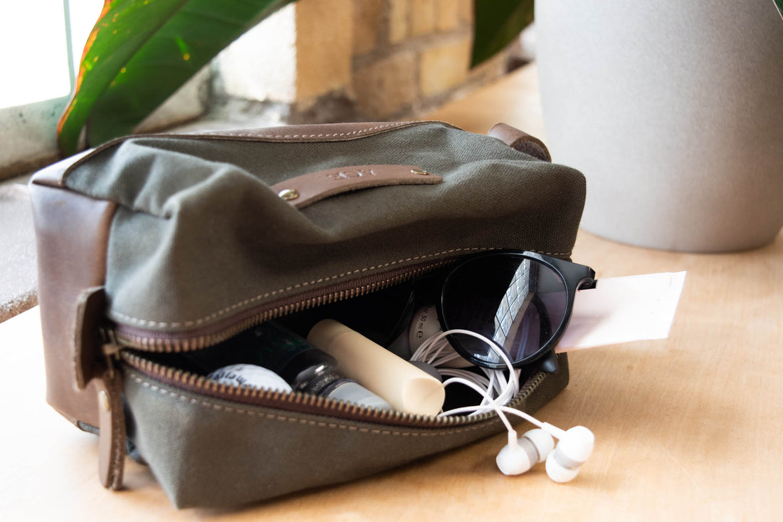 Personalized Canvas and Leather Dopp Kit
