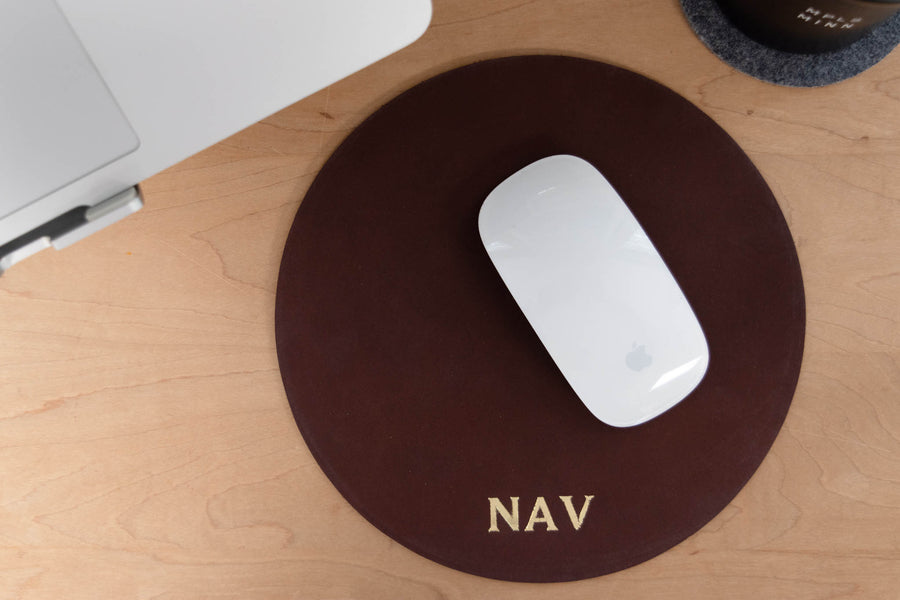 Personalized Round Leather Mouse Pad