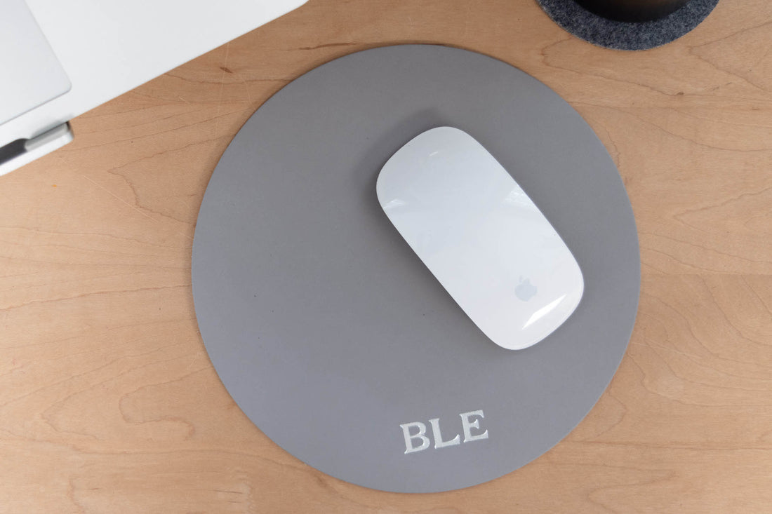 Personalized Round Leather Mouse Pad
