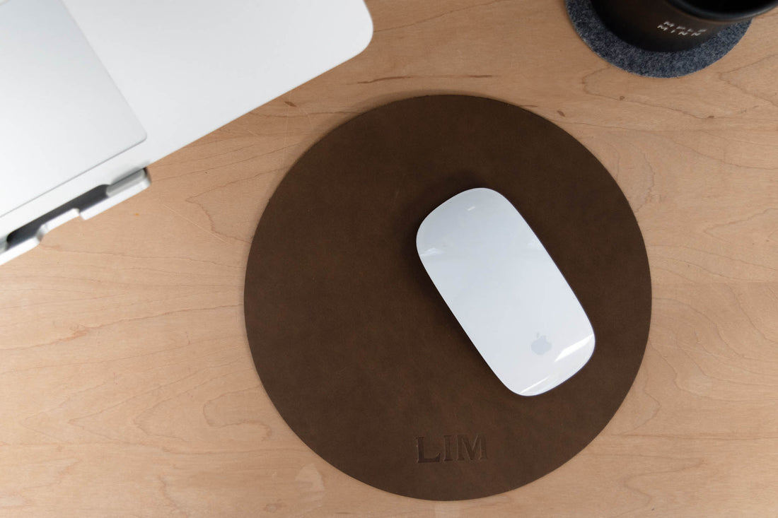 Personalized Round Leather Mouse Pad