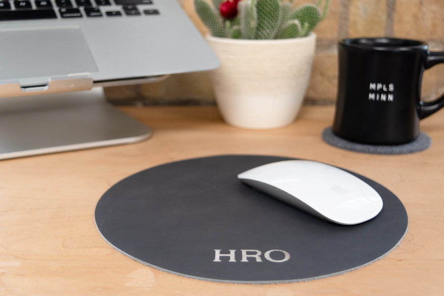Personalized Round Leather Mouse Pad