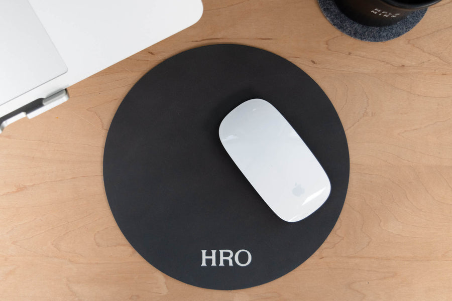 Personalized Round Leather Mouse Pad