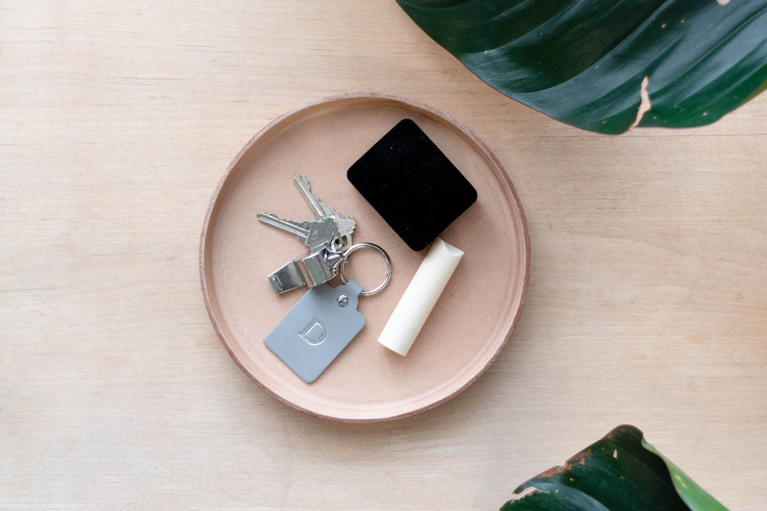Personalized Molded Leather Valet Tray