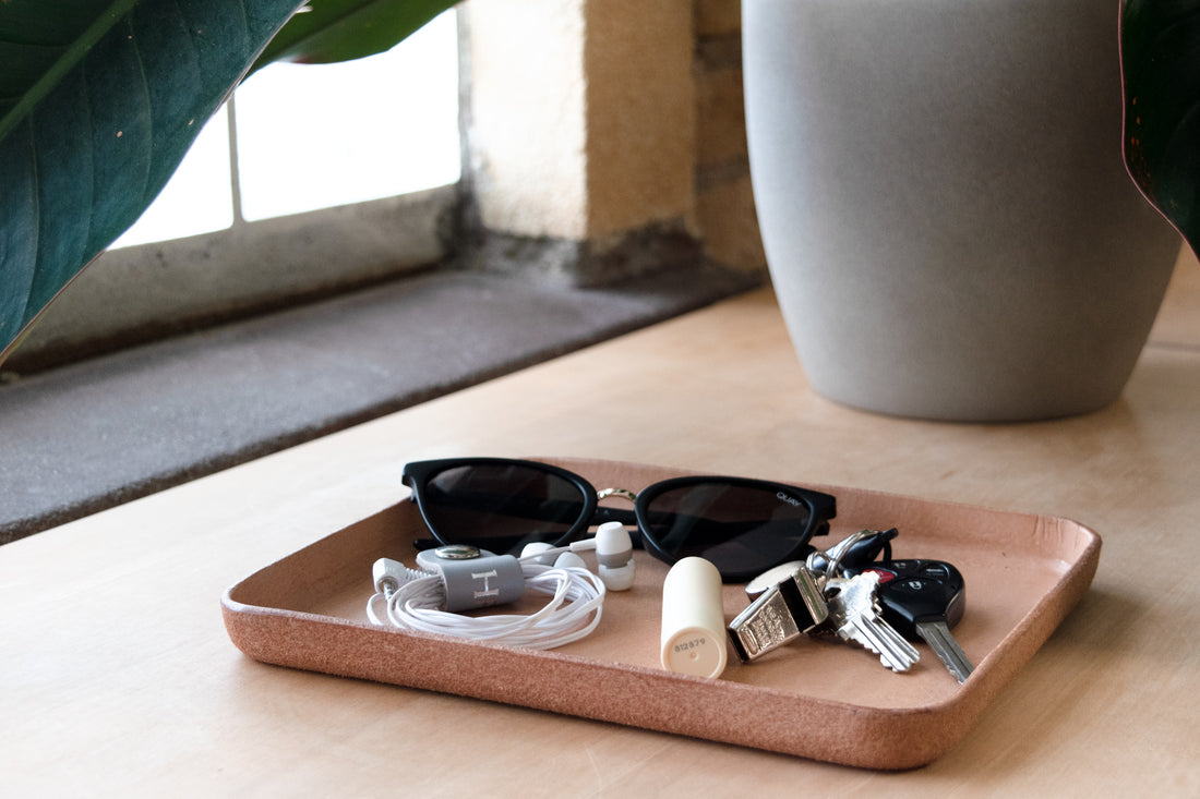 Molded Leather Valet Tray
