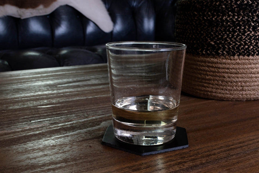 Personalized Leather Hexagon Coasters - Set of 4
