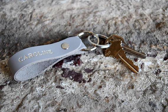 Custom Double Sided Leather Keychain