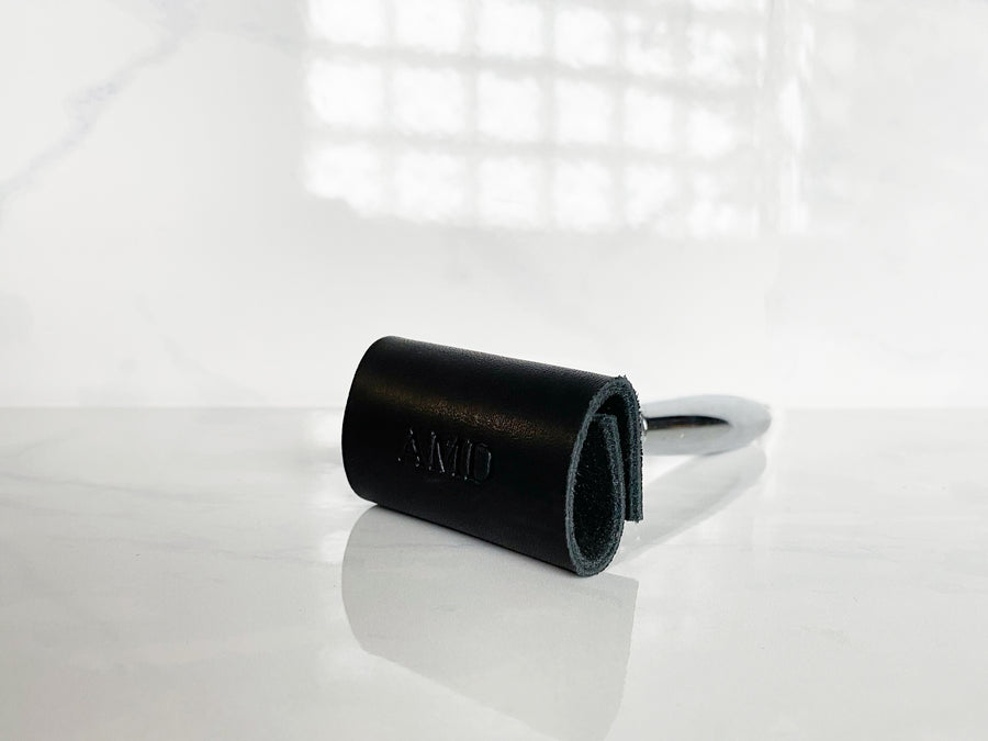 Personalized Leather Safety Razor Cover