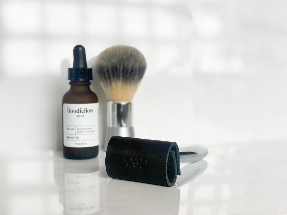 Personalized Leather Safety Razor Cover