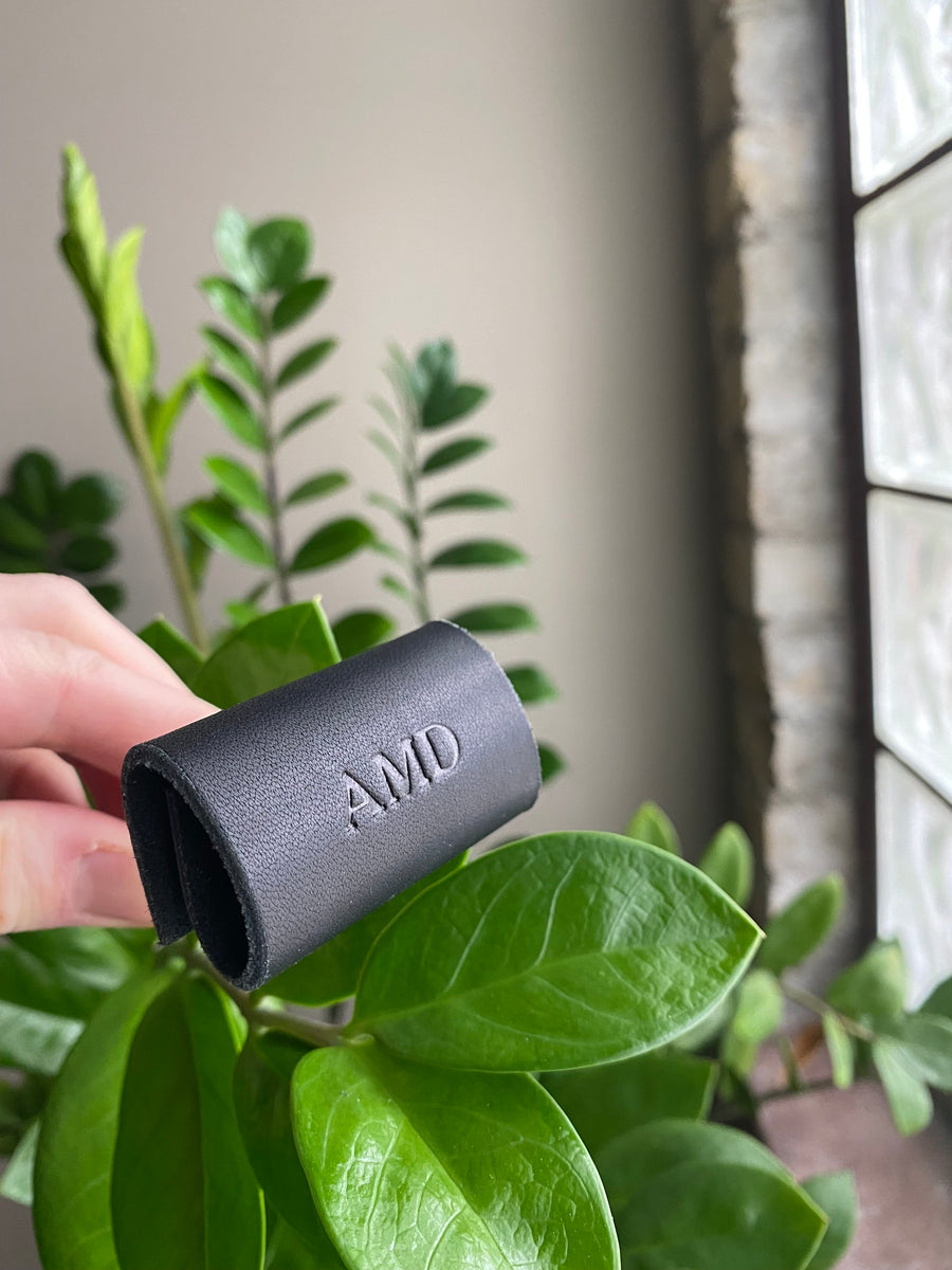 Personalized Leather Safety Razor Cover