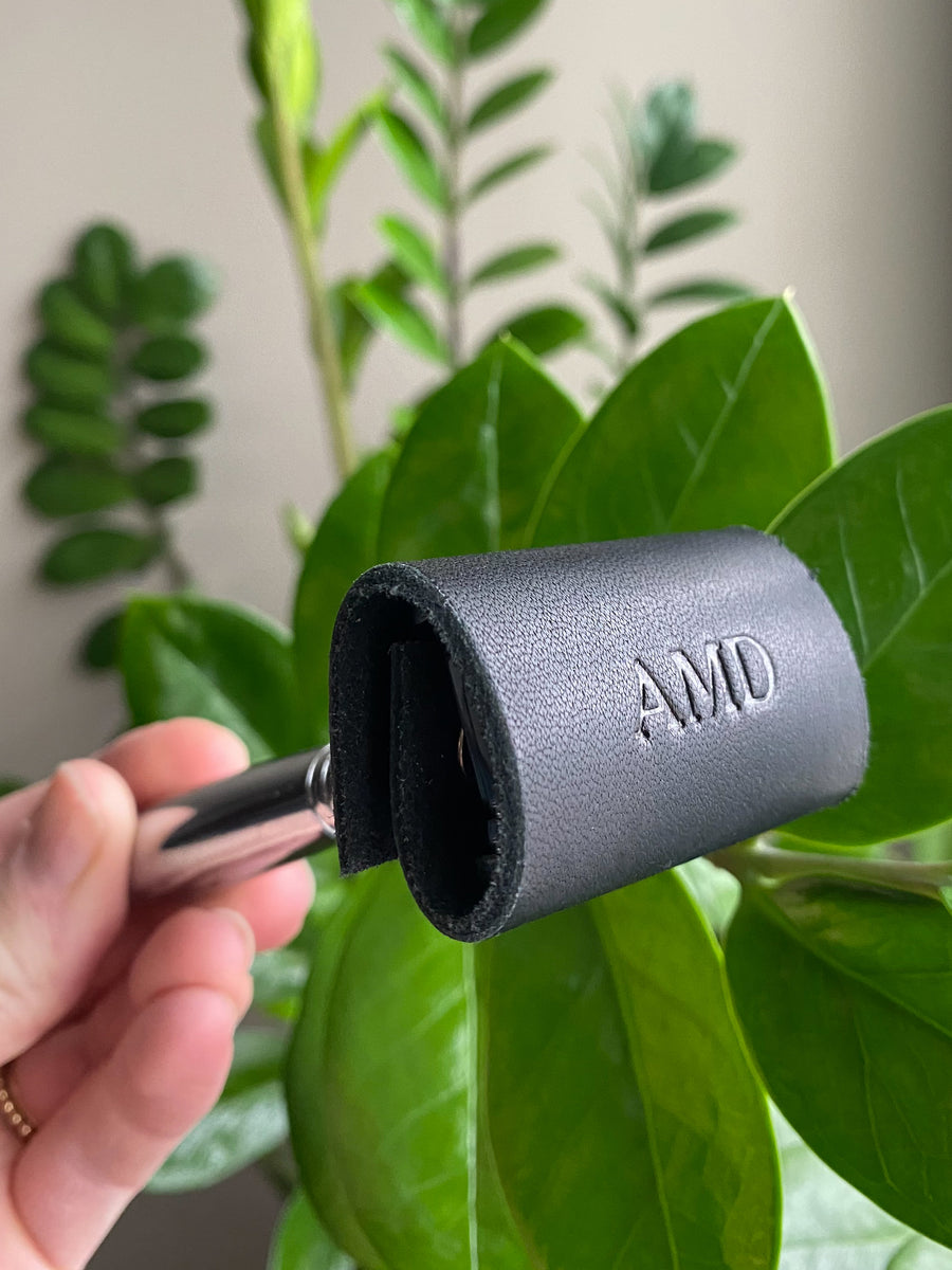 Personalized Leather Safety Razor Cover