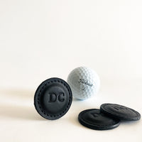 Custom golf ball markers Personalized leather golf markers  black Custom golf ball markers  custom engraved initials golf ball markers