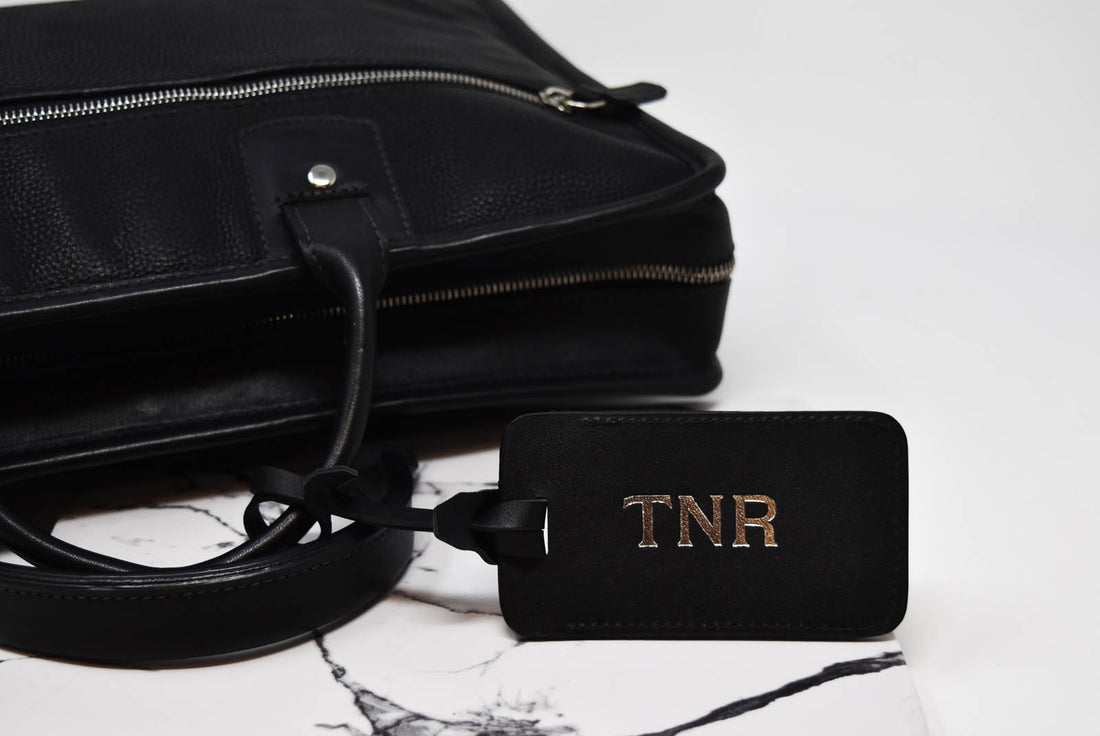 Personalized Sewn Leather Luggage Tag