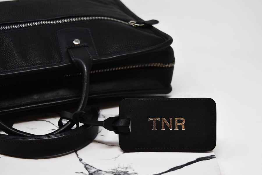 Personalized Sewn Leather Luggage Tag