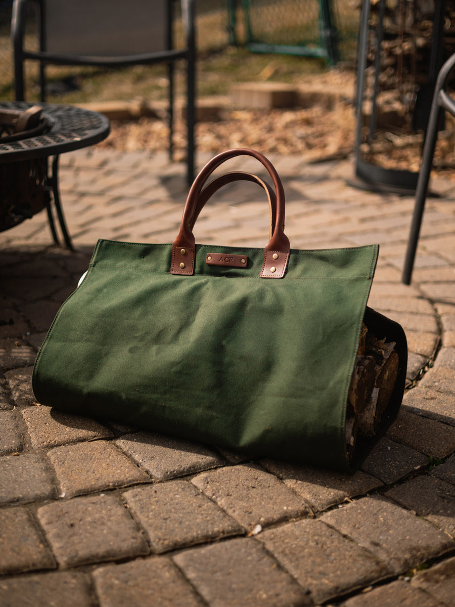 Personalized Canvas Log Carrier