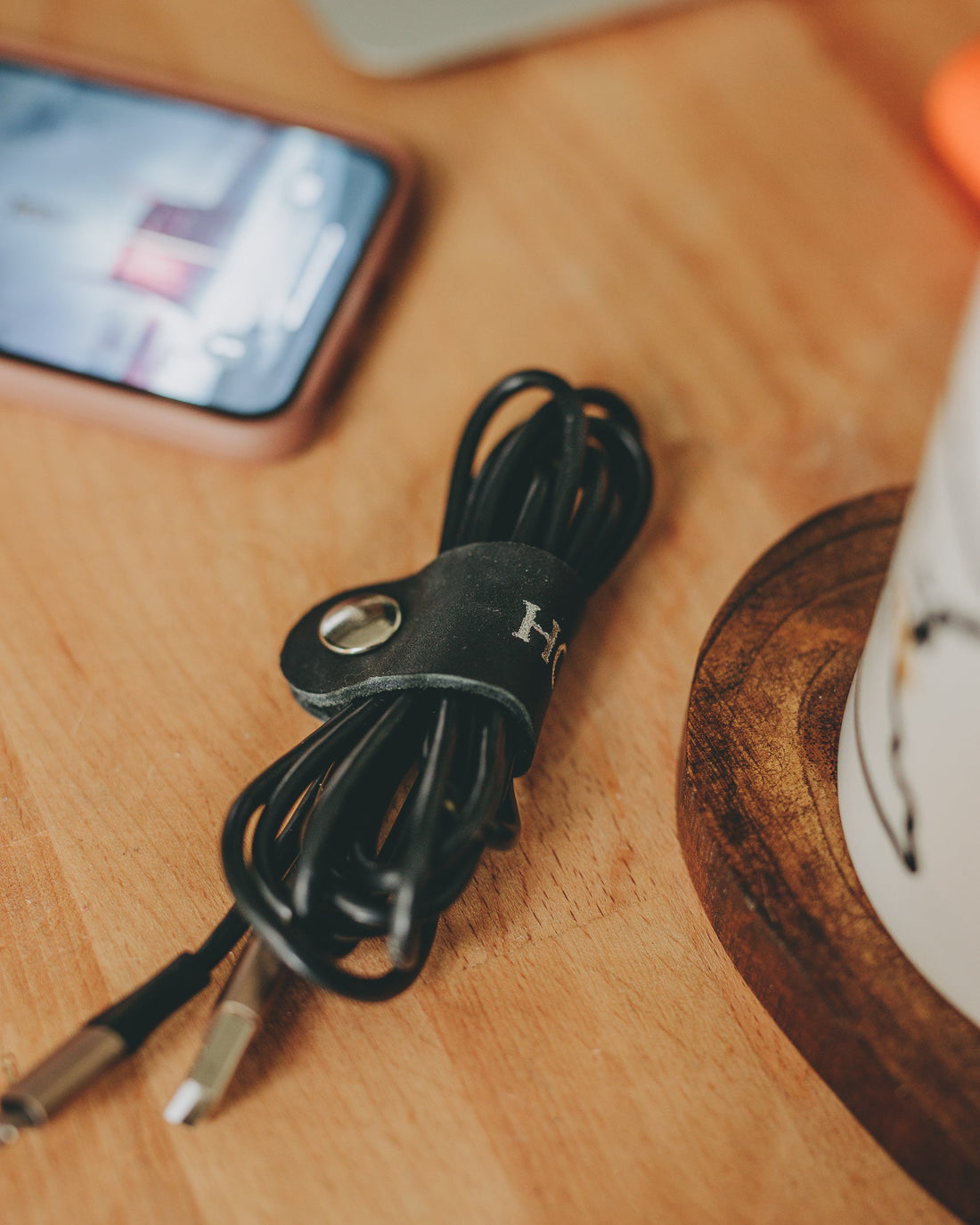 Personalized Leather Cord Keeper