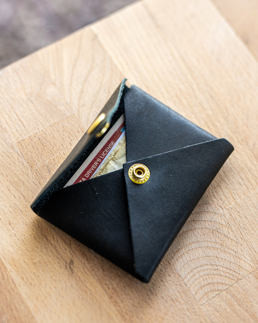 Personalized Leather Snap Card Wallet