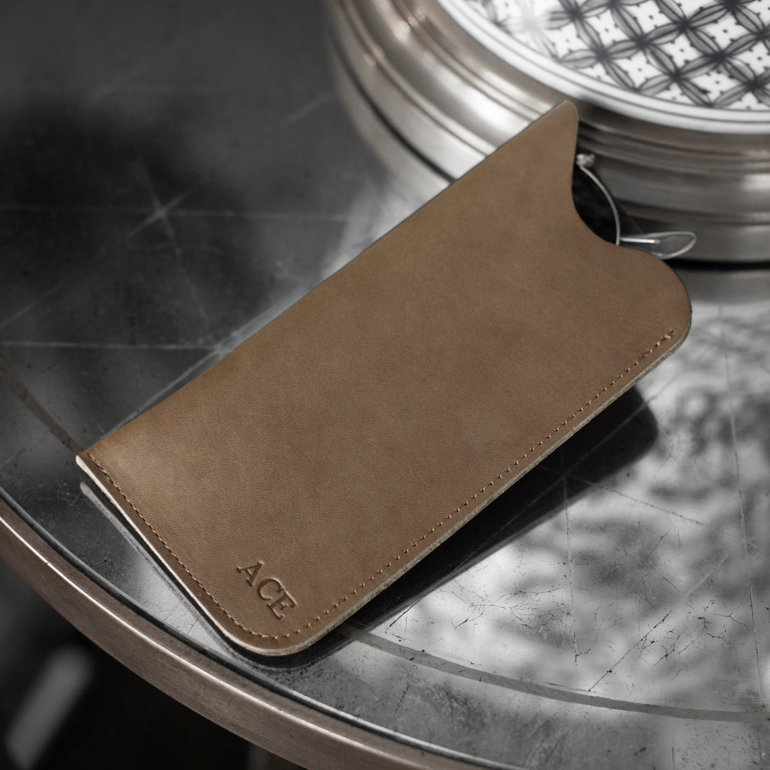 Personalized Leather Sunglass Case