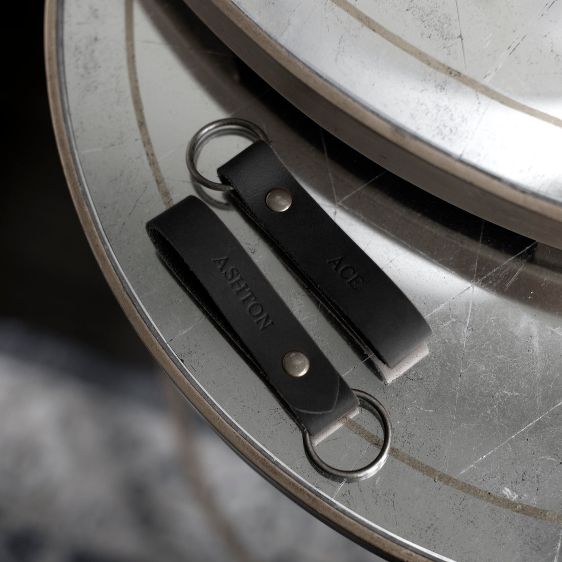 Double Sided Personalized Leather Keychain