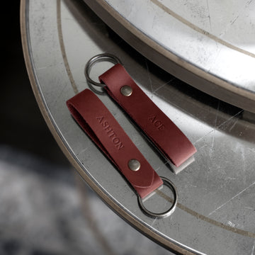 Double Sided Personalized Leather Keychain