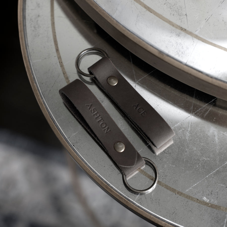 Double Sided Personalized Leather Keychain