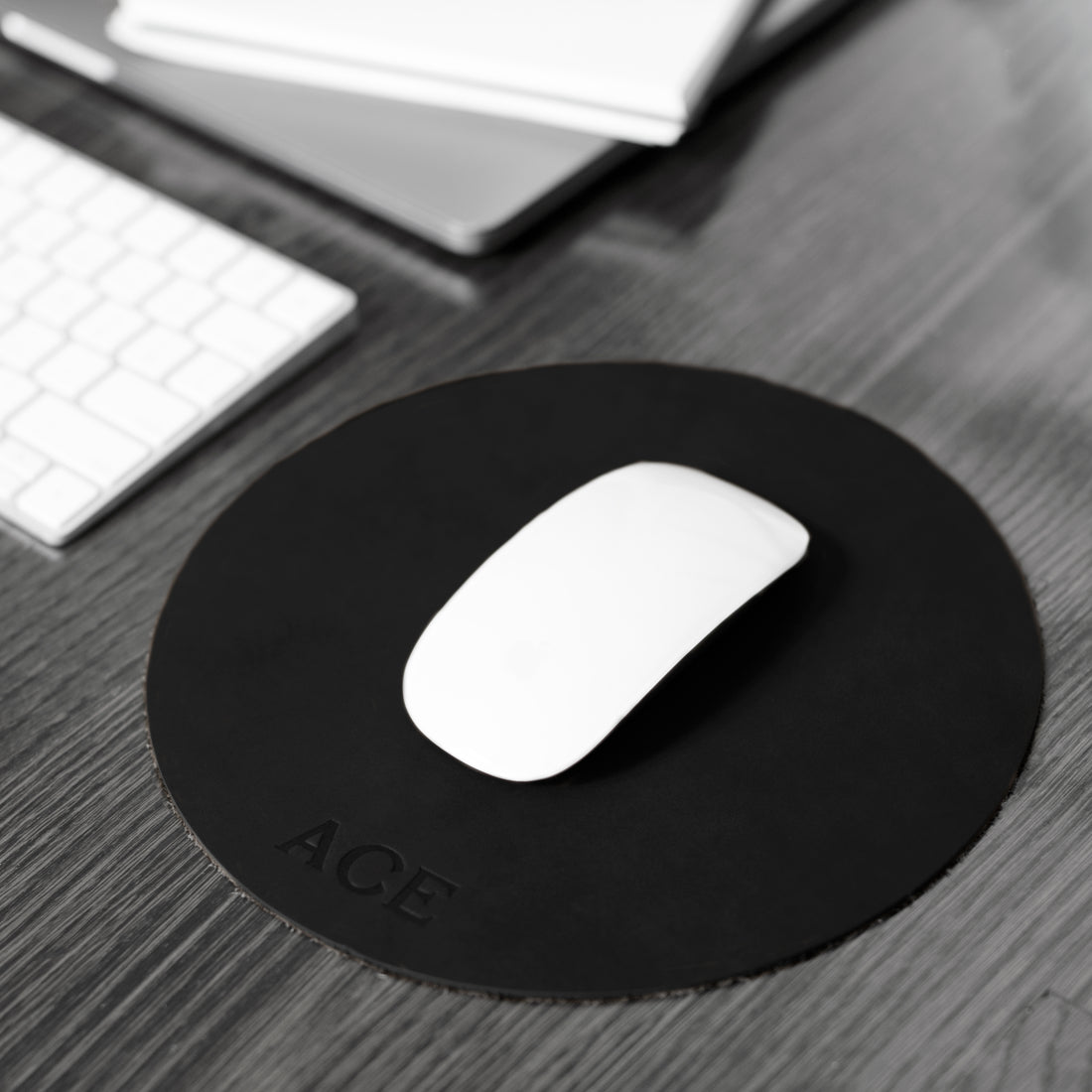 Personalized Round Leather Mouse Pad