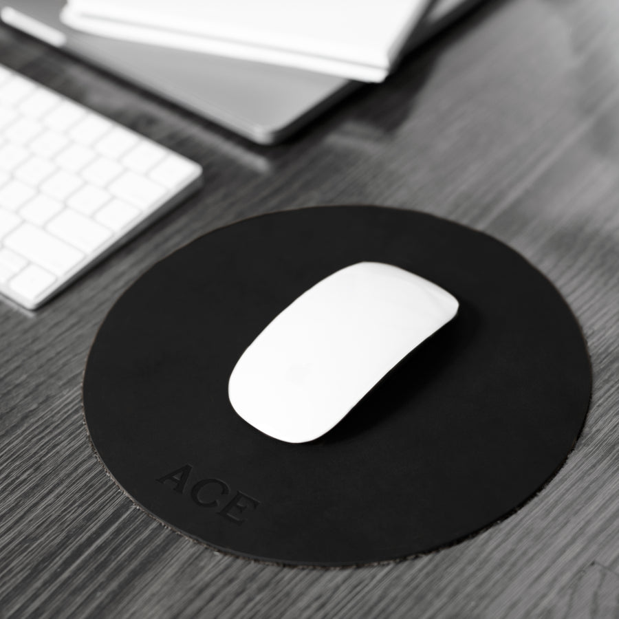 Personalized Round Leather Mouse Pad
