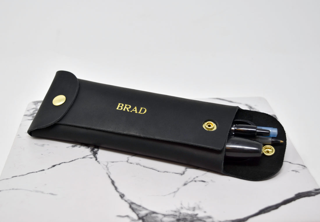 Personalized Leather Pencil Case