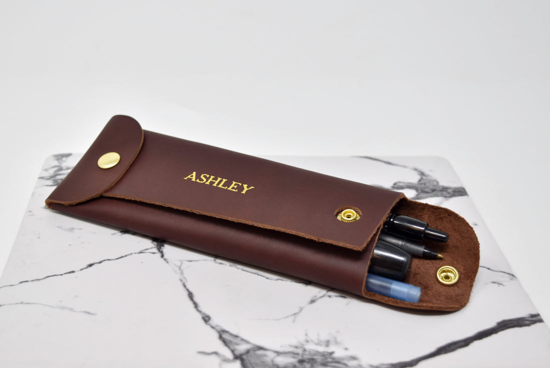 Personalized Leather Pencil Case
