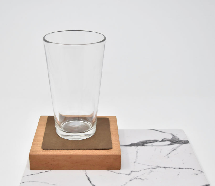 Personalized Leather Square Coasters - Set of 4
