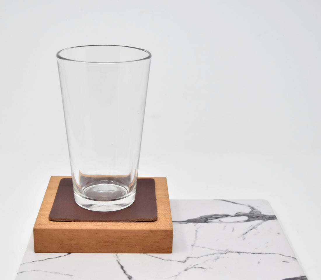 Personalized Leather Square Coasters - Set of 4