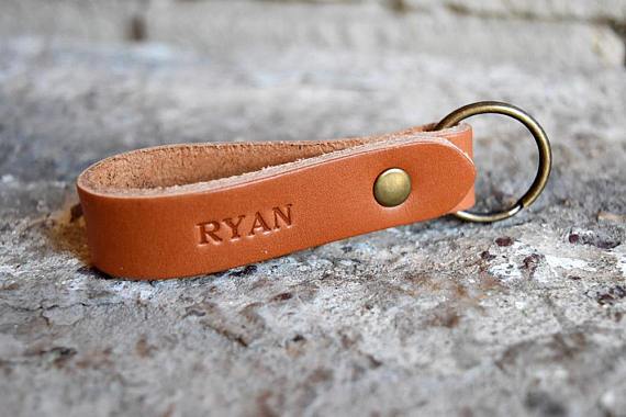 Custom Double Sided Leather Keychain