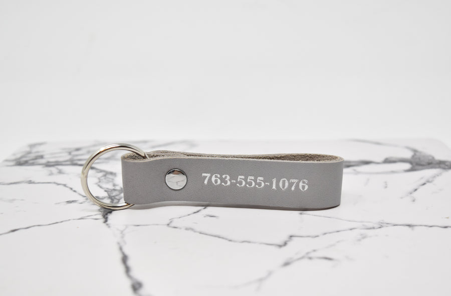 Double Sided Personalized Leather Keychain