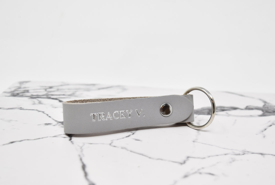 Double Sided Personalized Leather Keychain