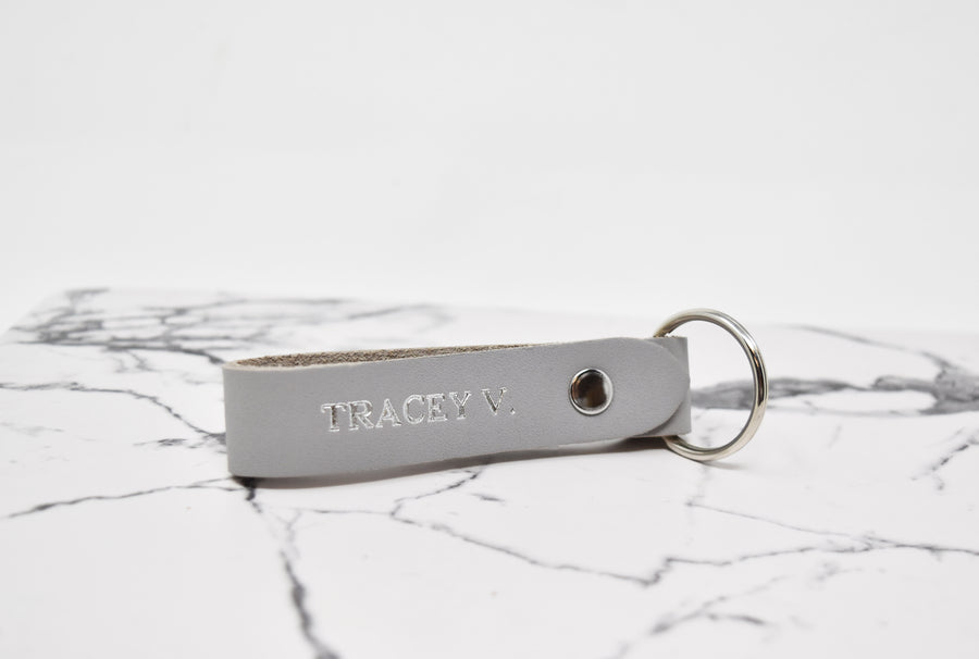 Double Sided Personalized Leather Keychain