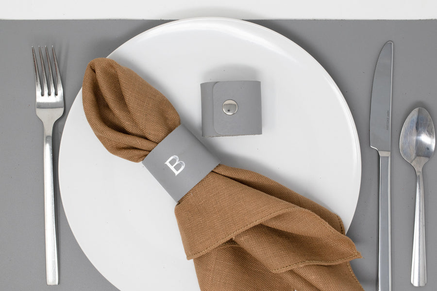 Personalized Leather Napkin Ring. Leather Napkin Holder. Leather Ring. Table Decor. Leather Decor. Set of 2. Snap Napkin Ring. Made in USA.